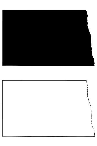 North Dakota State Outline Vector Images Over