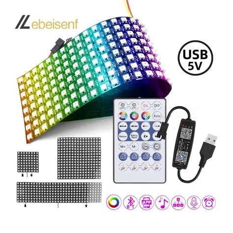 1Set USB 5V WS2812B LED Panel Individually Addressable Screen Matrix