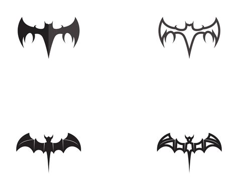 Bat Black Logo Template White Background Icons App 579150 Vector Art At