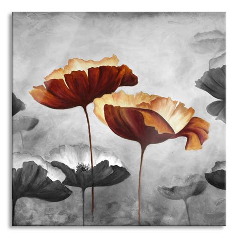 Brayden Studio Glasbild Mohnblumen Wayfair De