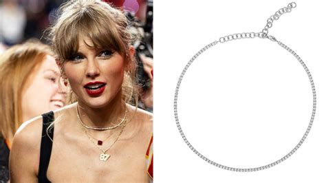 Taylor Swifts Super Bowl Jewelry Included This Chic Tennis Necklace