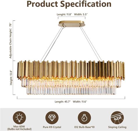 Candelabros Modernos De Cristal Para Comedor Luces Doradas De Lujo De