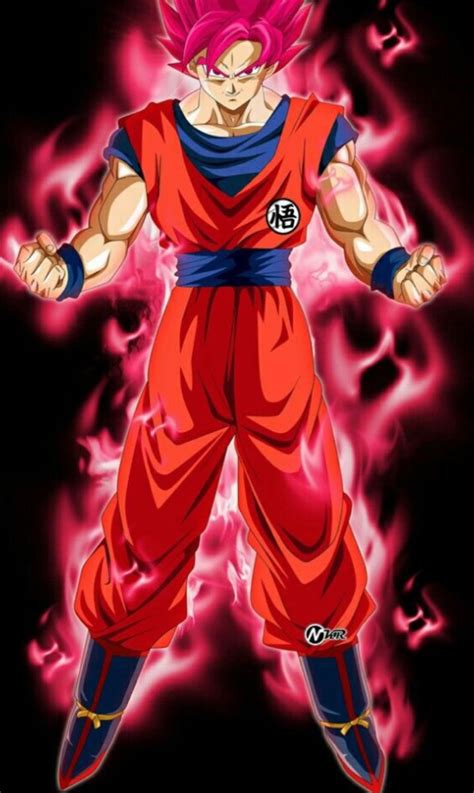 The Dragon Ball Character Is In Front Of Red And Pink Flames With His