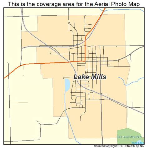 Aerial Photography Map of Lake Mills, IA Iowa