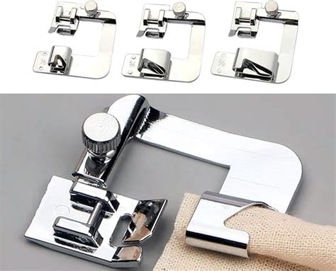 Sew Rolled Hem Presser Foot 3 Piece Wide Hemmer Foots Adlukae Hemming Foot Kit