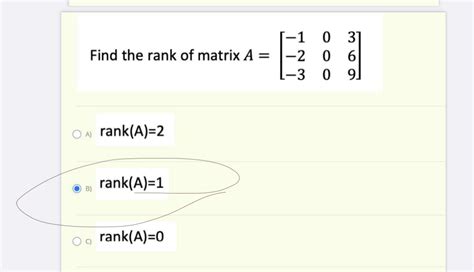 Solved Find The Rank Of Matrix Chegg