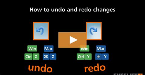 How To Undo And Redo Changes In Excel Video Exceljet