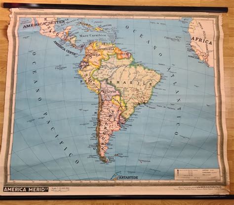 Italy Map South America Paravia Carta Geografica America