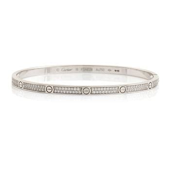 Cartier Love Armband Liten Modell K Vitguld Med Runda