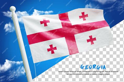 Premium Psd Georgia Realistic Flag 3d Render Isolated Or 3d Georgia