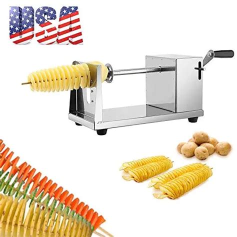 Manual Stainless Steel Twisted Potato Slicer Spiral Fruit Vegetable