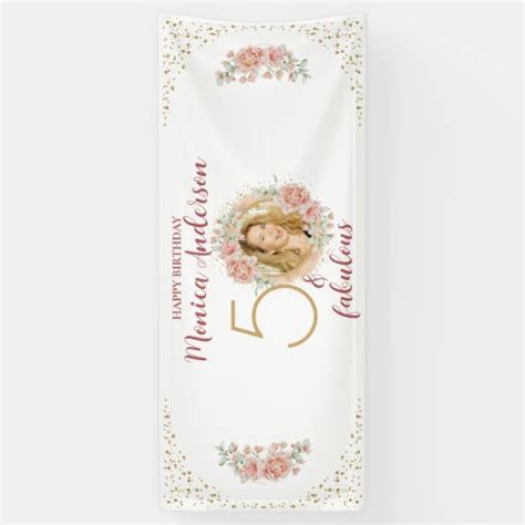 50 and Fabulous 50th Birthday Party Glitter Name Banner | Zazzle