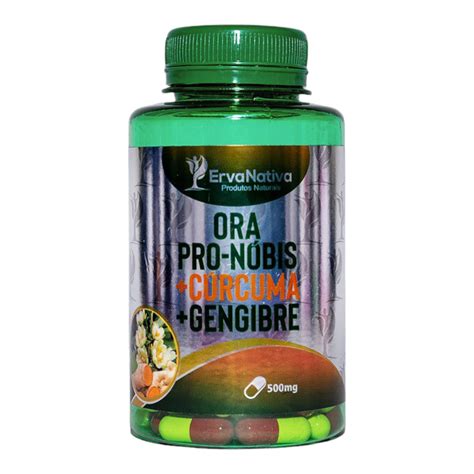 Ora Pro Nóbis Cúrcuma Gengibre Kit 300 Cápsulas 500 Mg Palmeiras