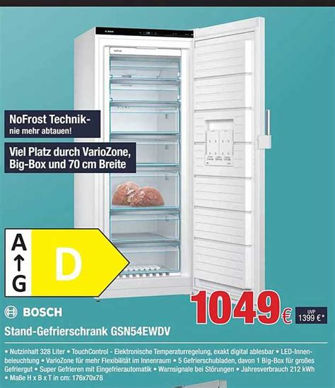 Bosch Stand Gefrierschrank Gsn Ewdv Angebot Bei Electroplus