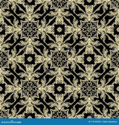 Textured Tapestry Gold Damask Vector Seamless Pattern Grunge