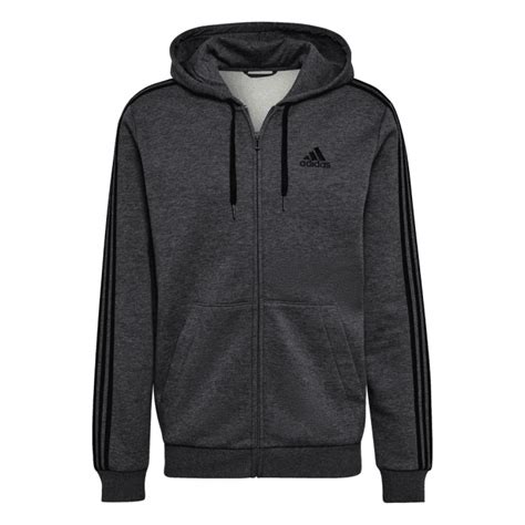 Adidas Mens Essentials Fleece 3 Stripes Full Zip Hoodie Men From