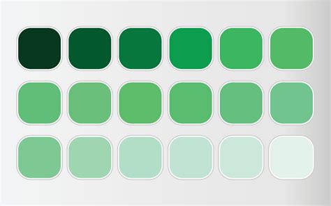 Green gradient shades color set 35045787 Vector Art at Vecteezy