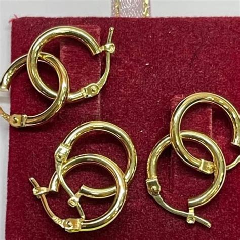 Saudi K Genuine Gold Pawnable Hoop Earrings Lazada Ph