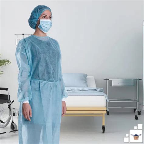 Dropship Disposable Isolation Gown Regular Pack Of 10 Blue Disposable