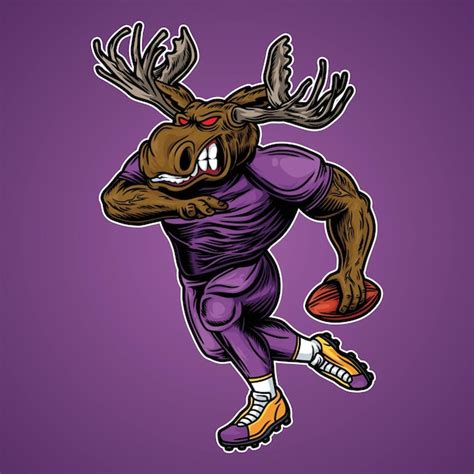 Premium Vector Moose Mascot American Football Illustration