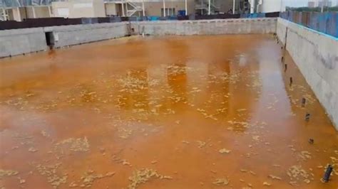 Abandoned Rio Olympic pool turns murky orange | World News | Sky News