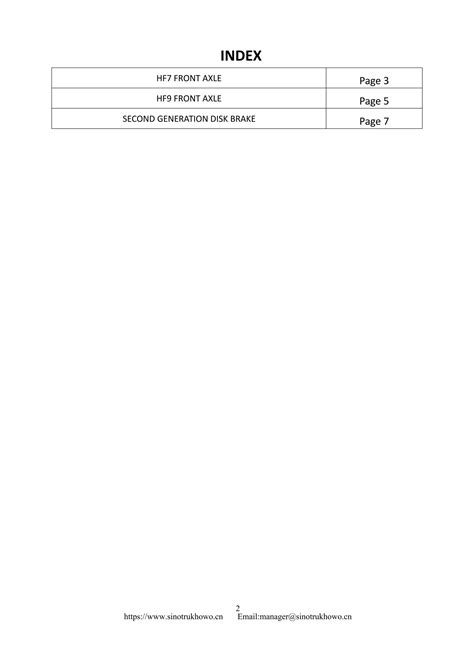 Sinotruk Hf7 Hf9 Front Axle Spare Parts Catalog Pdf