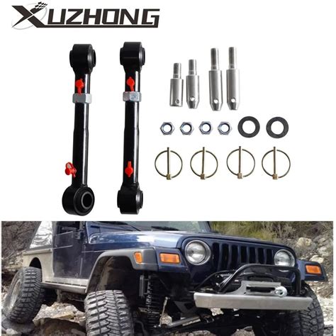 Front Sway Bar Links Disconnects Adjustable 2 5 6 Lifts For Jeep