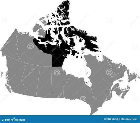 Location Map Of Nunavut Territories Stock Vector Illustration Of