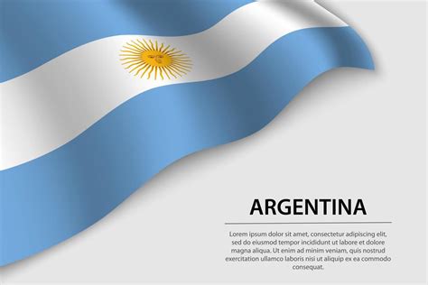 Ola Bandera De Argentina En Blanco Antecedentes Bandera O Cinta Vec