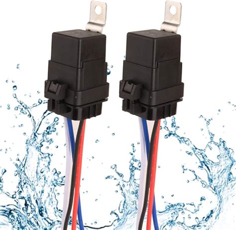 Gebildet 2pcs 12V DC 40 30 Waterproof Relay Switch Harness Set 4