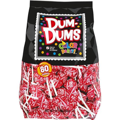 Red Dum Dums Lollipops 80pc Party City