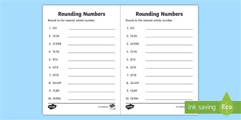 Rounding Decimals Worksheet Math Resources Twinkl Usa