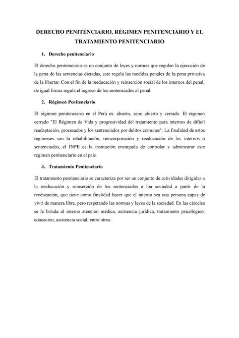 Derecho penitenciario Con el fin de la reeducación y reinserción