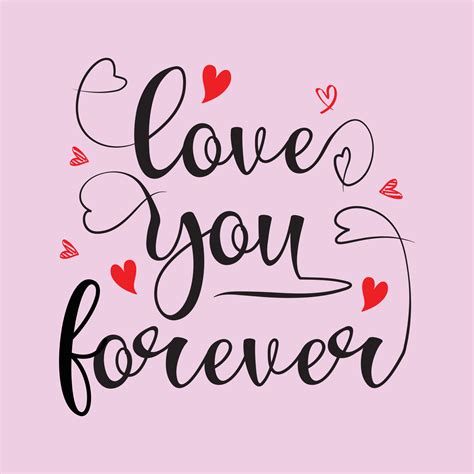 love you forever lettering with love 15934255 Vector Art at Vecteezy