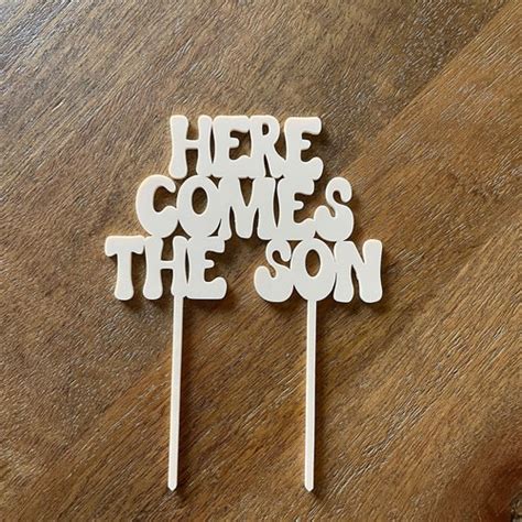 Sunshine Cake Topper Here Comes The Son Baby Shower Cake Etsy