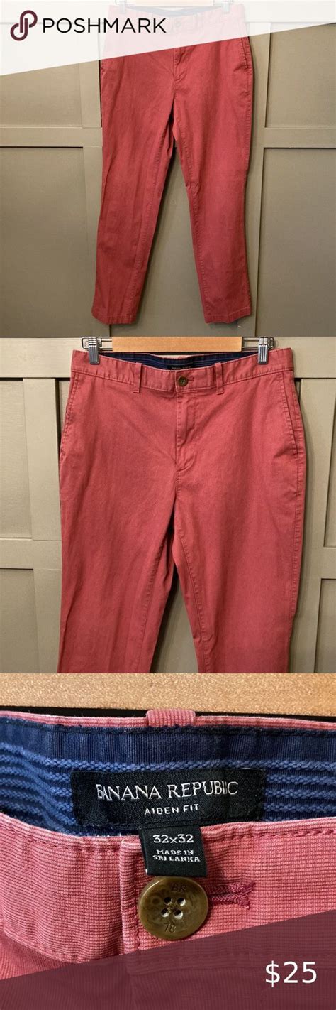 Banana Republic Aiden Fit Chino Pants Bedford Cotton Nantucket Red Size