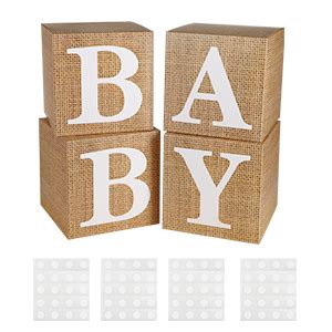 Amazon Rubfac Baby Boxes With Letters For Baby Shower Pcs Rustic