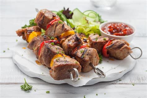 Grilled Pork Kebab With Pepper Stock Image Image Of Dish Kebab