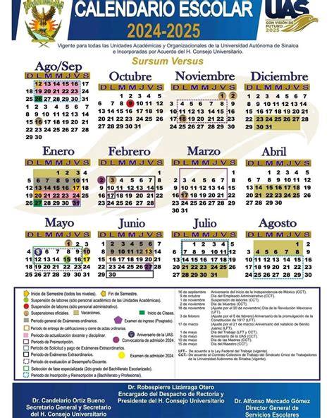 Calendario Escolar Uas La Voz Universitaria