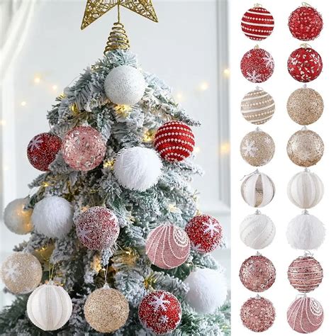 Bolas colgantes para árbol de Navidad 4 uds 8CM con lentejuelas Bola