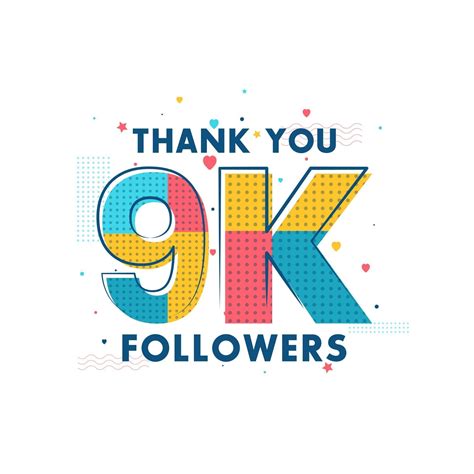 Thank You 9k Followers Celebration Greeting Card For 9000 Social