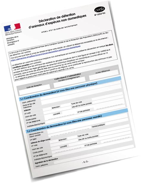 Déclaration de détention danimaux despèces non domestiques et guide d