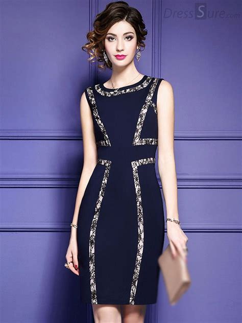 Buy Stylish O Neck Sleeveless Lace Patchwork Bodycon Dress With High Quality And Lovely Servic