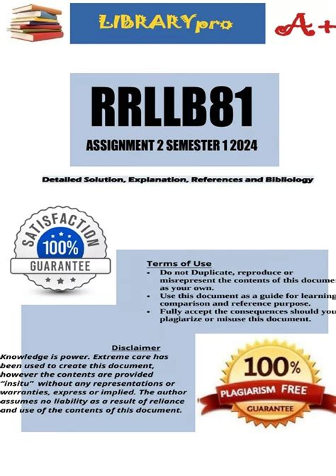 RRLLB81 Assignment 2 Semester 1 4 Topics With Footnotes