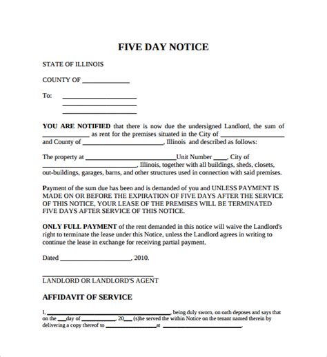 Free Eviction Notice Letter Templates In Pdf Word