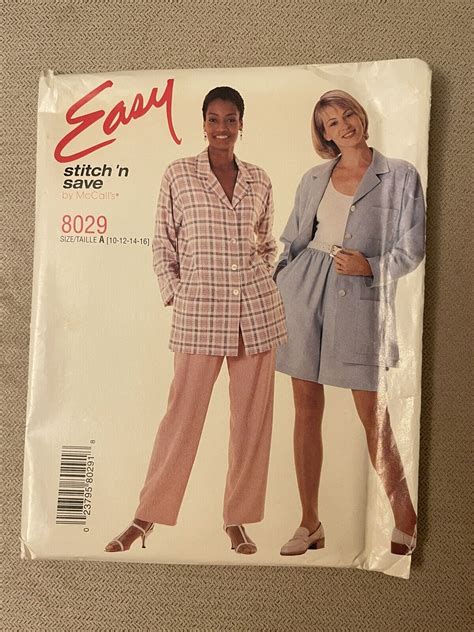 Stitch N Save Mccalls Pattern Jacket Pants Shorts Miss