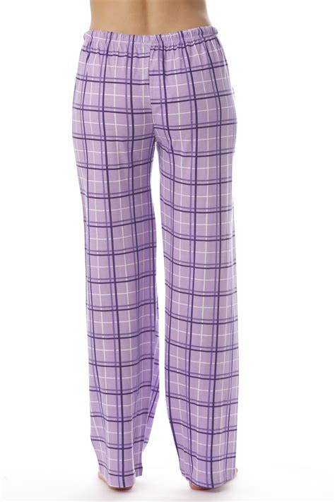 Just Love Womens Cotton Plus Size Plaid Pajama Pants Sleepwear Purple