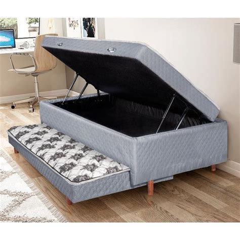 Cama Bibox Baú 88cm Cama auxiliar Solteiro Espuma Barcelona