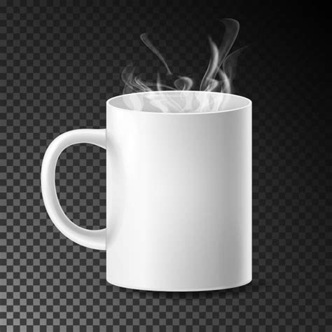 Taza Blanca Taza Vector Realista De Cerámica O Vaso De Plástico Aislado