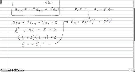 Solveing Linear Homogeneous Recurrence Relation YouTube